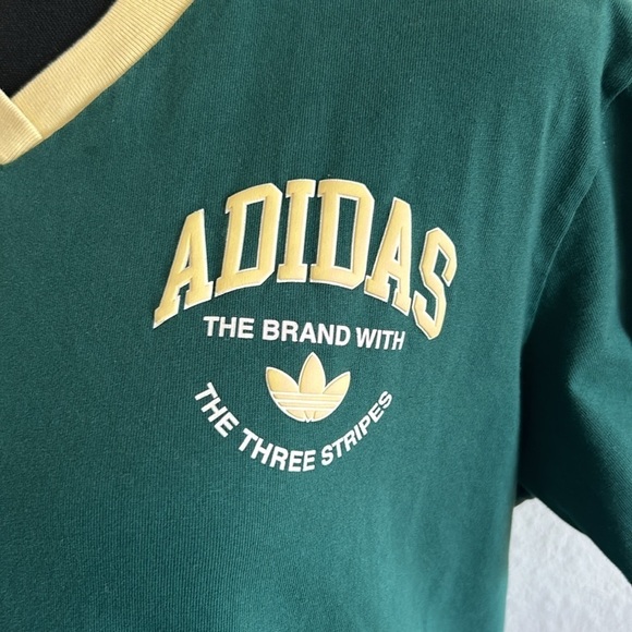 Adidas Original VRCT 3 Stripes T-Shirt Dress Green Size Small - Picture 7 of 11